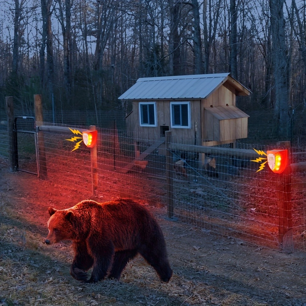 Solar Security Alarm Lights, 129dB Gunshot Sounds & Dog Barking Sound