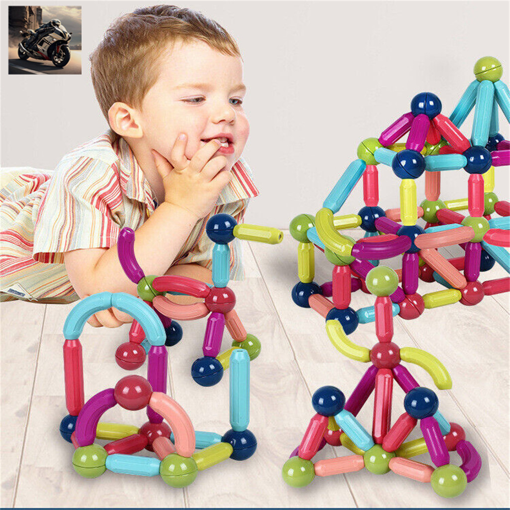 Magnetic Constructor Blocks Set Toys for Kids Magnet Stick Rod Building ...