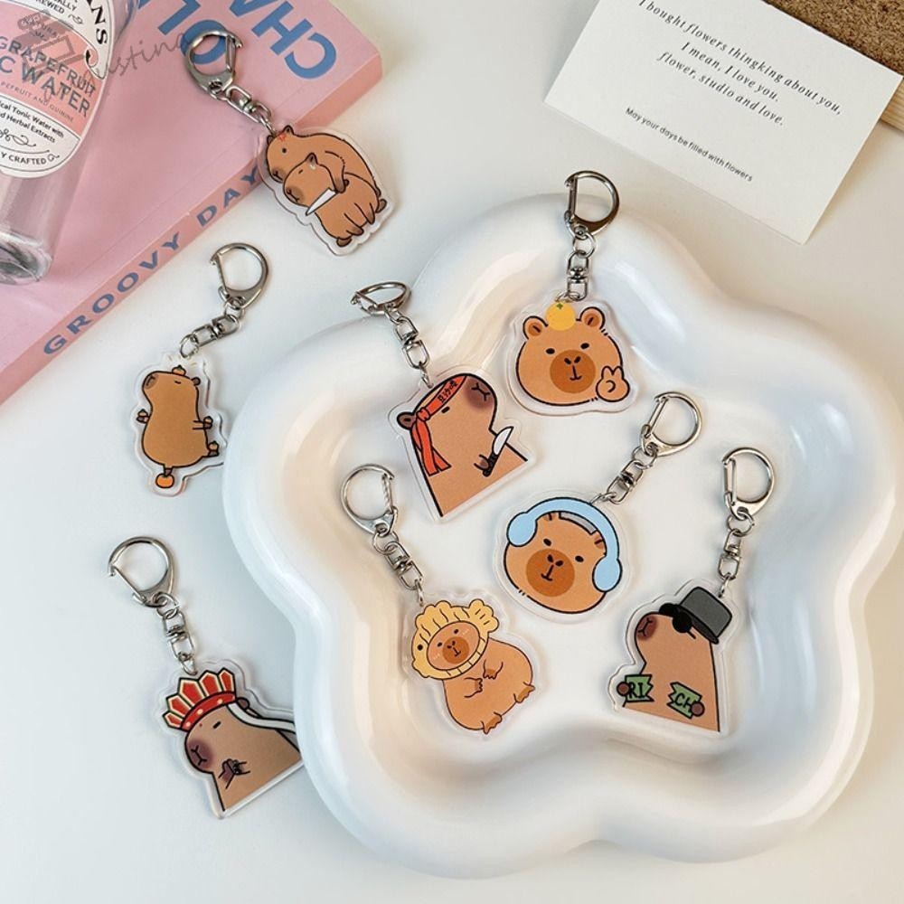 AUGUSTINA Capybara Acrylic Keychain, Capybara Acrylic Cartoon Capybaras ...