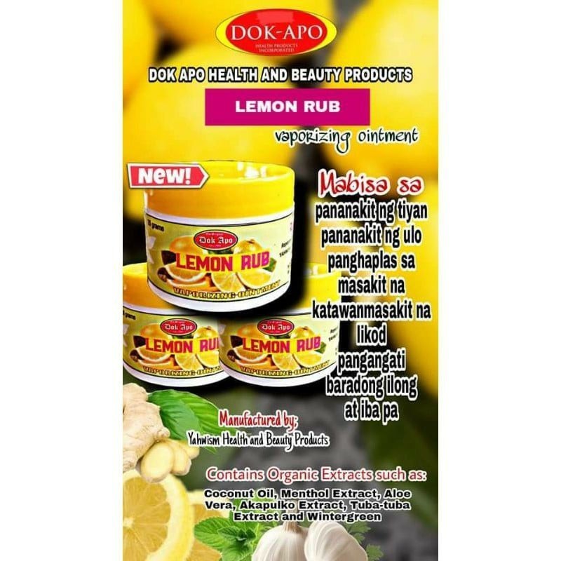 ♞LEMON RUB DOK APO (100 ORIGINAL AND MUCH EFFECTIVE TO CALM AND RELAX
