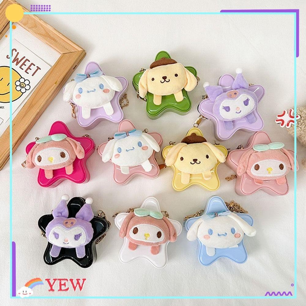 YEW Kuromi Crossbody Bag, Cinnamoroll Princess Satchel Doll Plush Bag