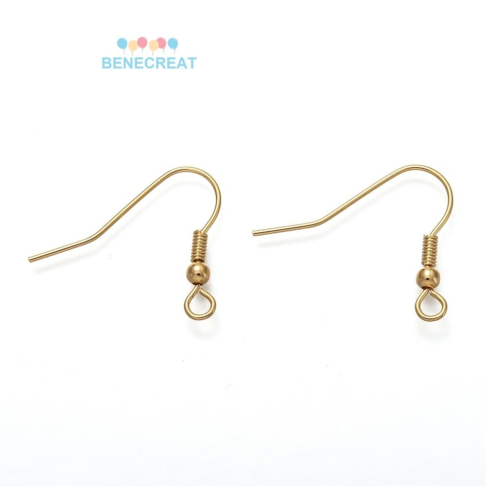 50pc 304 Stainless Steel Earring Hooks Ear Wire with Horizontal Loop ...