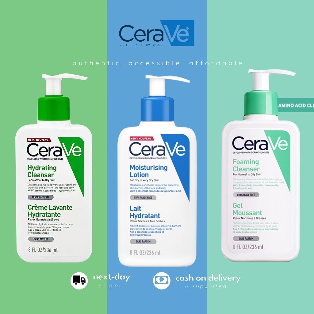 CeraVe Cleanser (Foaming | Hydrating | Renewing SA | Acne Foaming ...