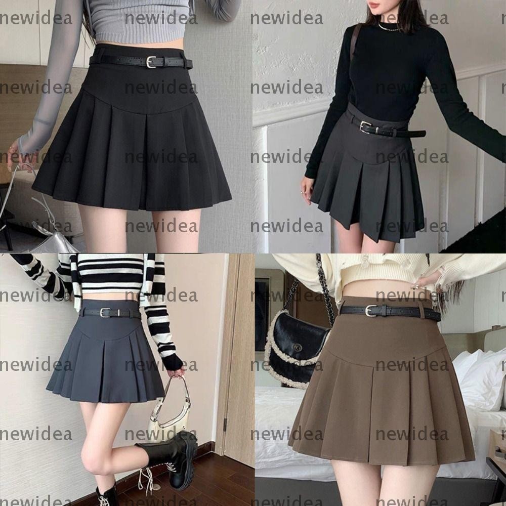 NEWIDEA Pleated Skirt, High Waisted JK Uniform Half Skirt, 2024 Side ...