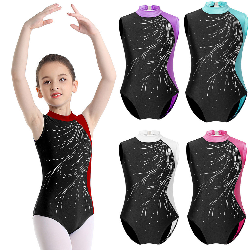 Girls Leotard Kids Sleeveless Keyhole Back Leotard for Dance Ballet ...