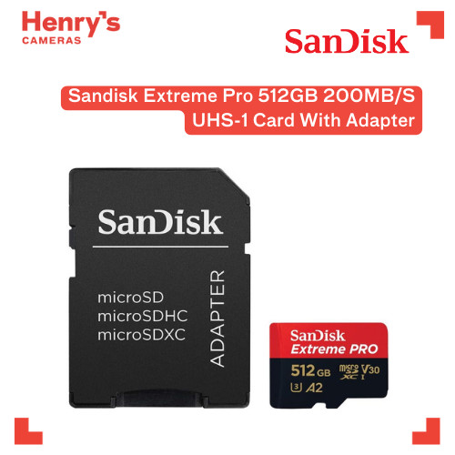 Sandisk Extreme Pro 512GB 200MB/S MICROSDXC UHS-1 Card With