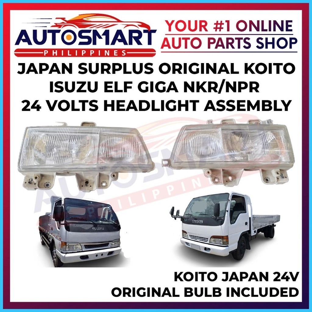 Japan Surplus original Isuzu Elf Giga Headlight KOITO 24V with original ...