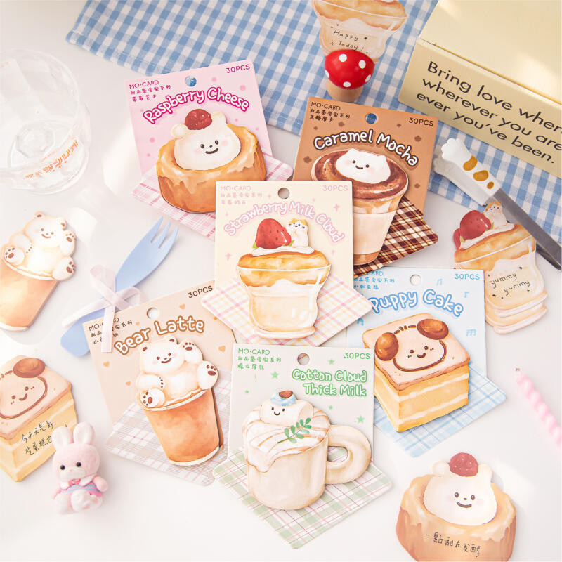 ENWEI 30 Pcs [Dessert Connoisseur Series] Kawaii Journal Sticky Notes ...