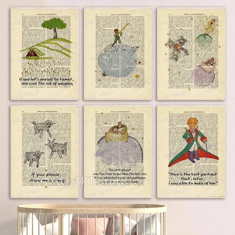 Classic The Little Prince Book Poster Nursery Prince Dictionary Quotes ...