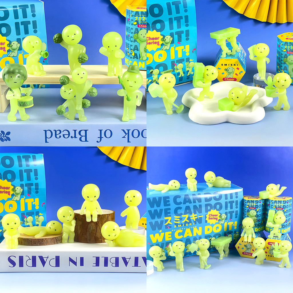 6pcs/set Smiski Figures Luminous Toy Doll Blind Box Cute Pendant Car ...