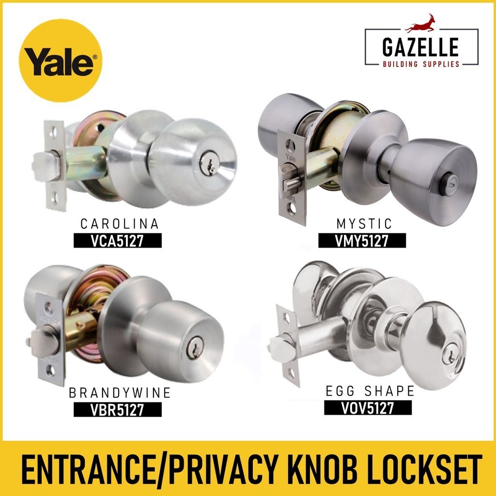 Yale Cylindrical Entrance / Privacy Door Knobset Lock Set Door Knob ...