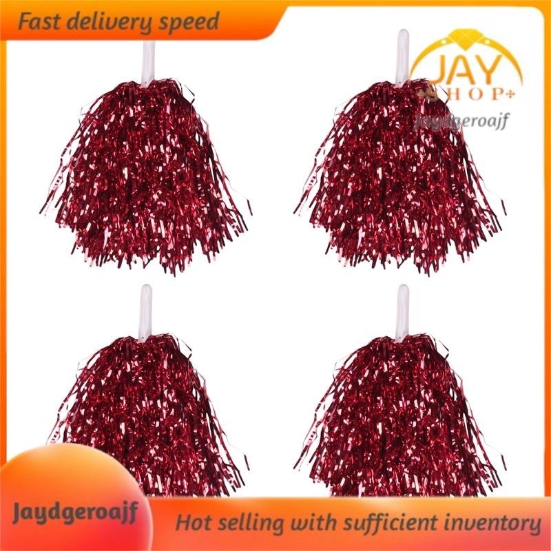 54-Piece Blue & Silver Cheerleading Pom Poms - Metallic Foil Pompoms For Sports & Celebrations