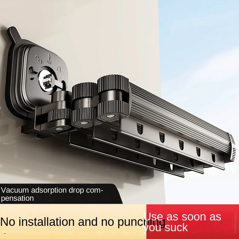 Perforation-free Foldable Drying Rack Suction Cup Type Retractable ...