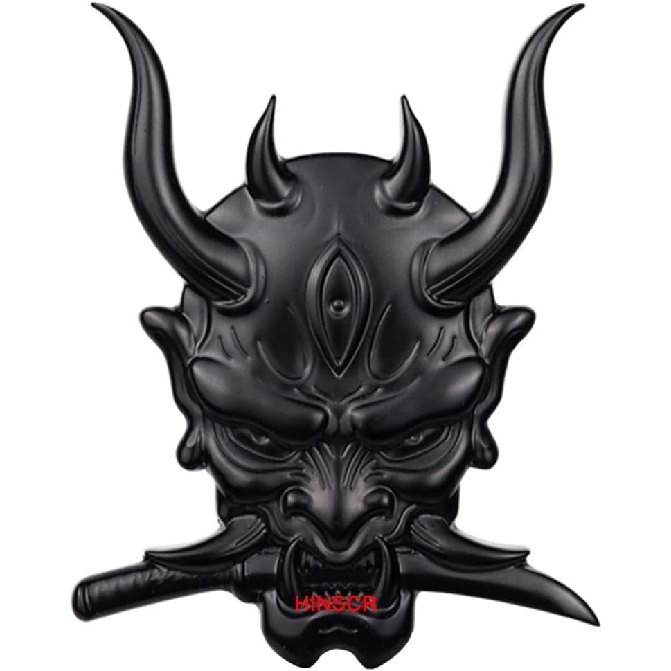 NEW Upgrade HINSCR Ghost Samurai Car Emblem 3D Samurai Devil Metal Car ...