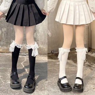 Cute 1 Pair Cute Pink Bow Ruffles Leg Socks Autumn Winter Women Leg Warmers  Pink Bow for School