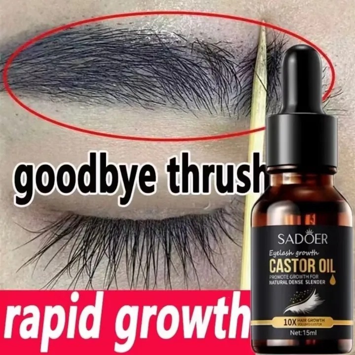 Natural Castor Oil Hair Eyebrow Eyelash Growth Essence Natural Plant