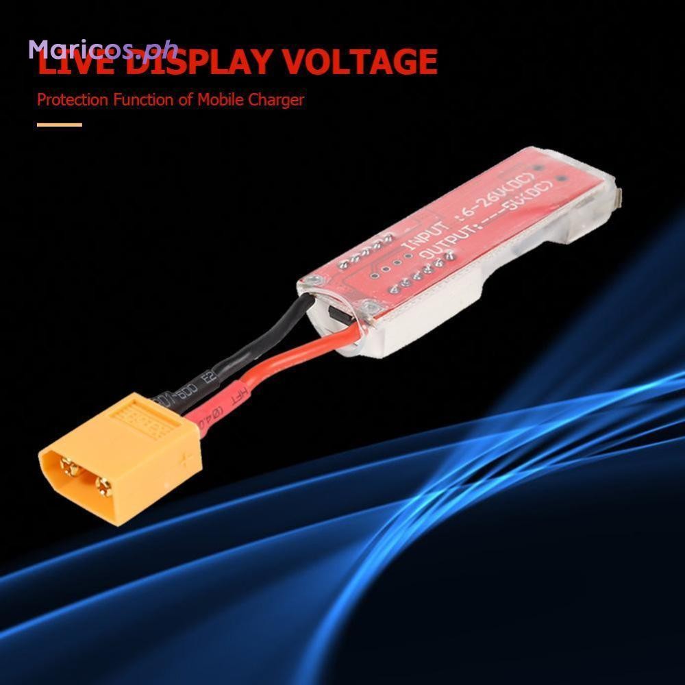 Convertitore Di Ricarica USB Da Batteria Lipo 2S-6S A T Spina - Adattatore Con Display Tensione Per Cellulare, Tablet, Ventole USB