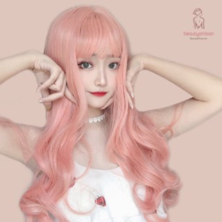 Wig With Air Bangs Fluffy Long Curly Hair Wig Water Ripple Small Wave 