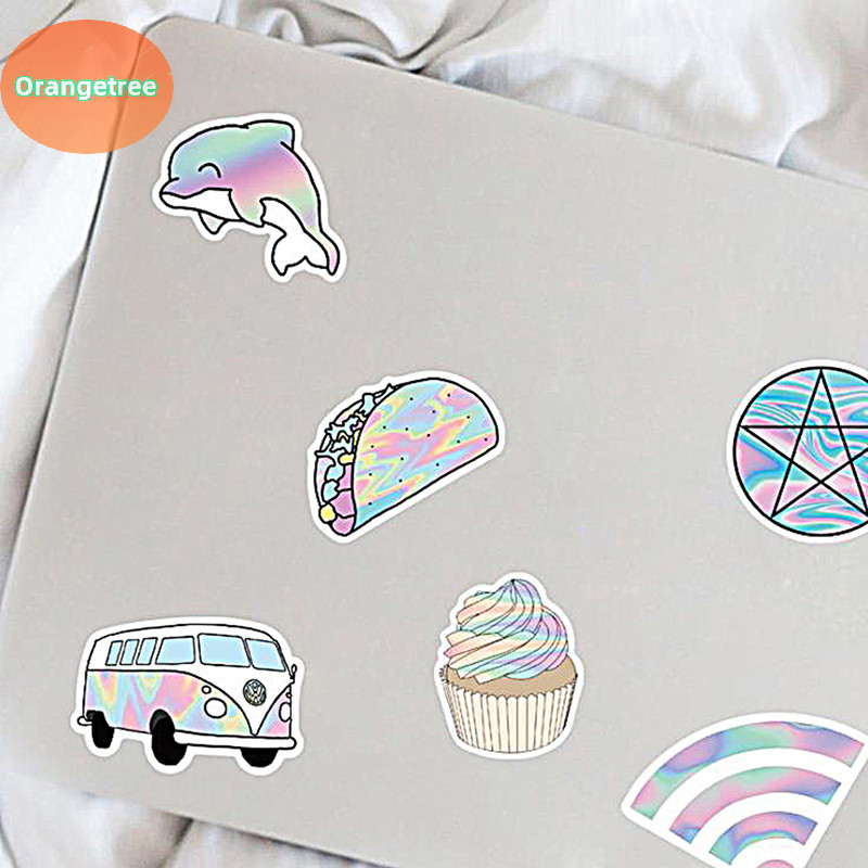 OrangeTree 50Pcs Horaphic Laser Style Stickers Guitar Suitcase Helmet ...