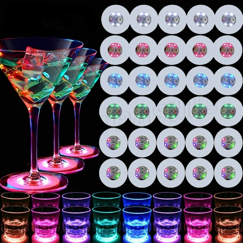 Cup sticker pad LED Luminous Coasters Sticker Battery Powered Bar