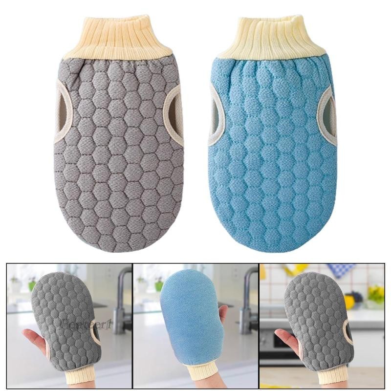 [Fenteer1] Exfoliating Shower Towel Bath Washcloth Exfoliating Glove