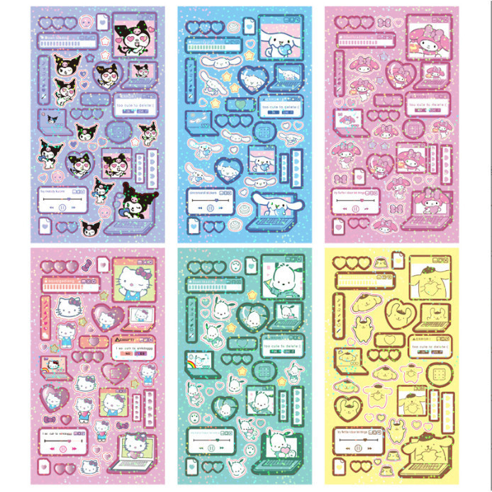 J2 - sanrio character stickers, cute DIY glitter stickers | Shopee ...