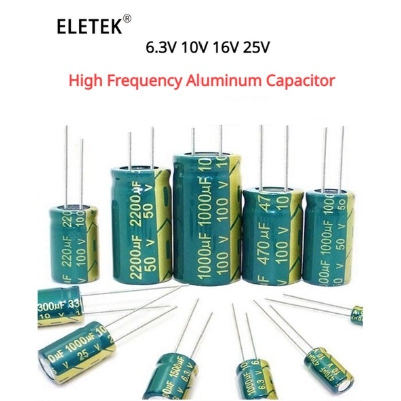 100pcs High Frequency Low Esr Aluminum Capacitor 6 3v 10v 16v 25v 100uf 220uf 330uf 470uf 680uf