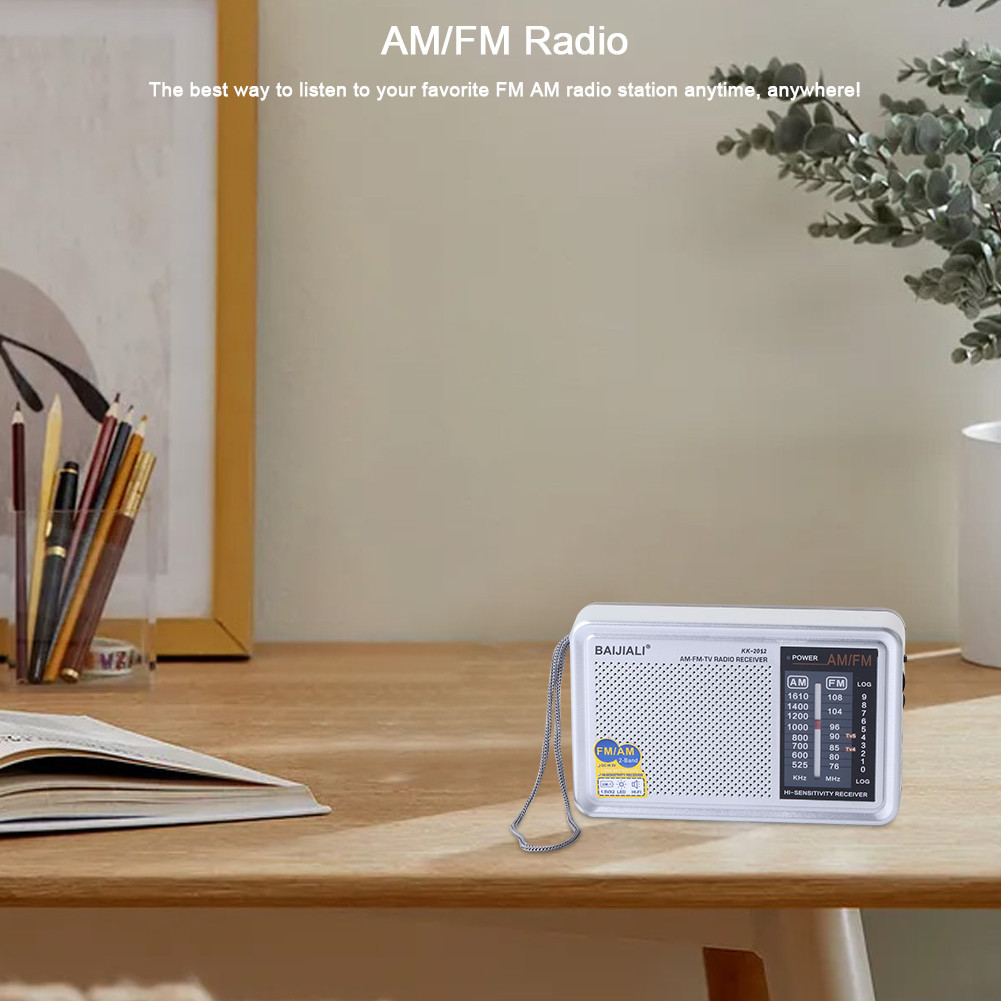 Mini AM/FM Radio Dual Band World Receiver Battery Operated Telescopic ...