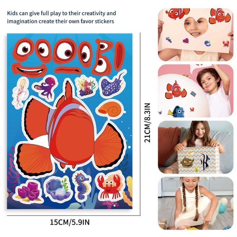 Disney Cartoon Animation Finding Nemo Theme Puzzle Stickers for ...