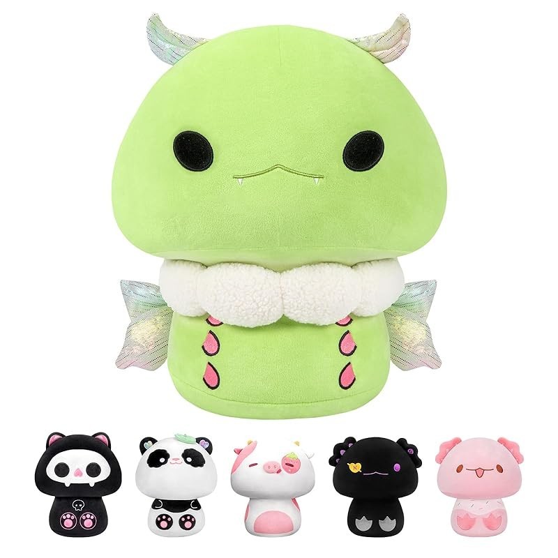 Mewaii 20cm mushroom plush, cute Luna Moth plush pillow, soft squid ...