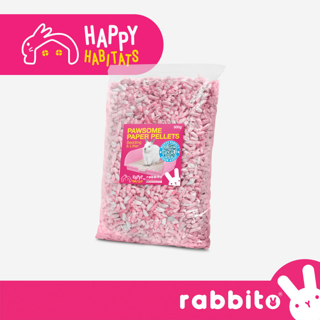 Happy Habitats PAWSOME PAPER PELLETS Litter & Bedding 500g for rabbits