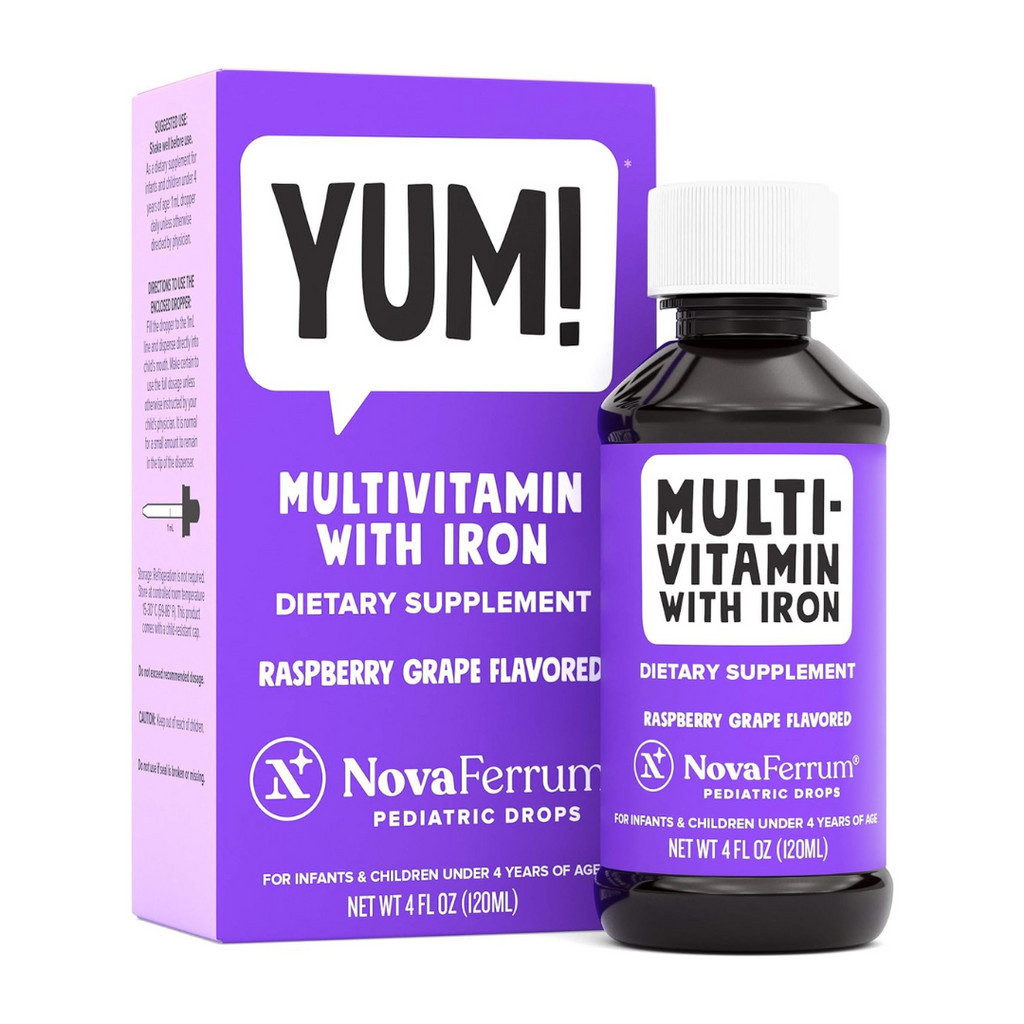 NovaFerrum Yum Pediatric Drops Multivitamin with Iron Raspberry Grape ...