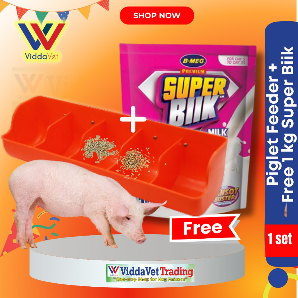 Viddavet Piglet Trough Wall Mounted Plastic Piglet Trough + B Meg Super ...