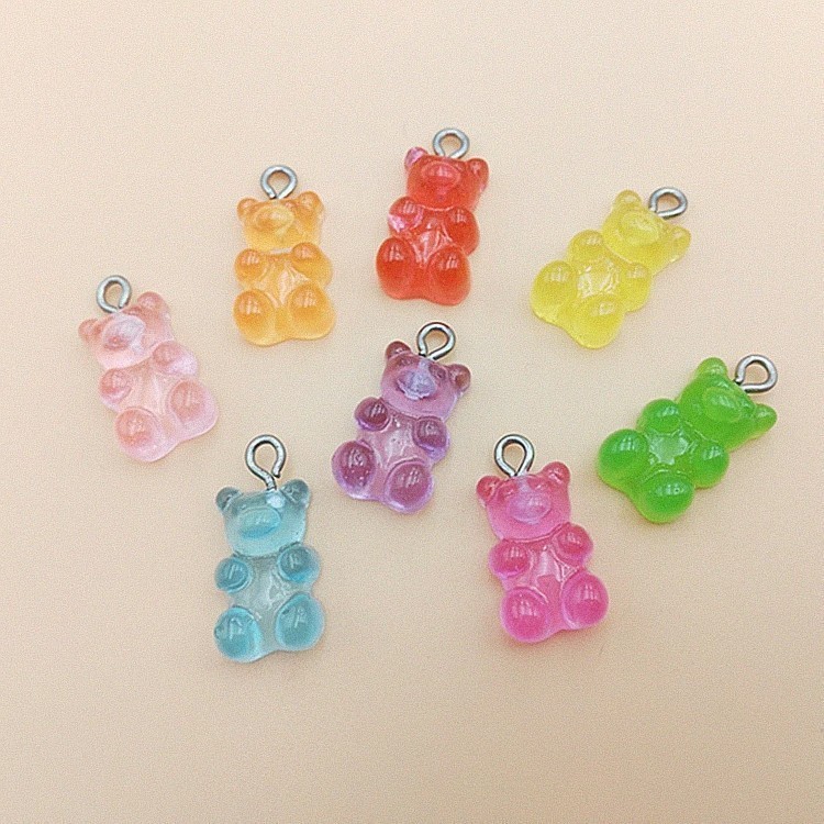 Summer Haribo Translucent Candy Bear Resin Pendant Accessories Earrings ...