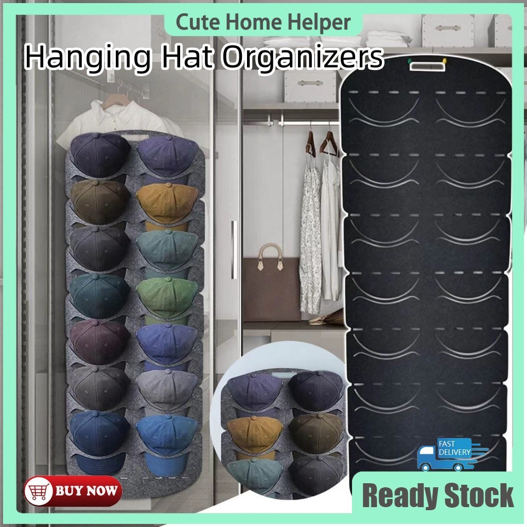 Baseball Cap Display Rack Door Back Wall Felt Hat Holder Organizers ...