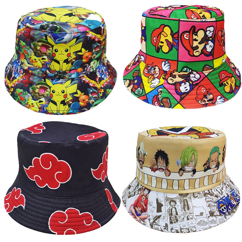 Cartoon Animation Bucket Hat Adult/Children Models One Piece Naruto ...