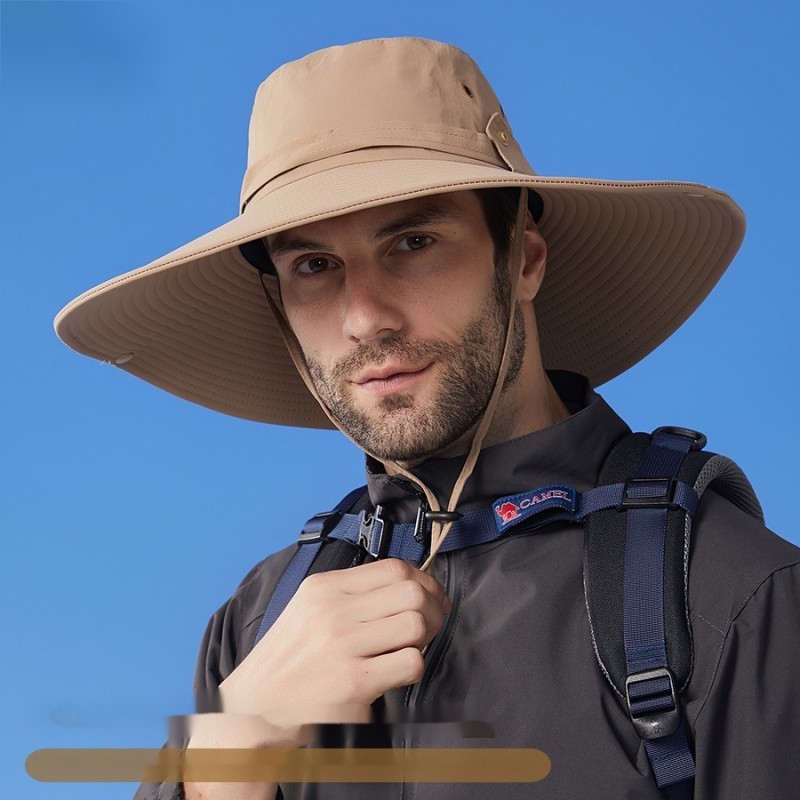 Extra Large Brim Waterproof Sunshade Hat Men Outdoor Mountaineering