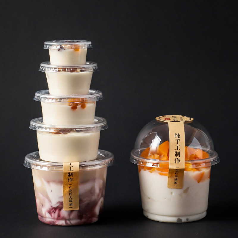 50pcs Dessert Cup Pudding Cup with Lid 150ml Disposable Tableware ...