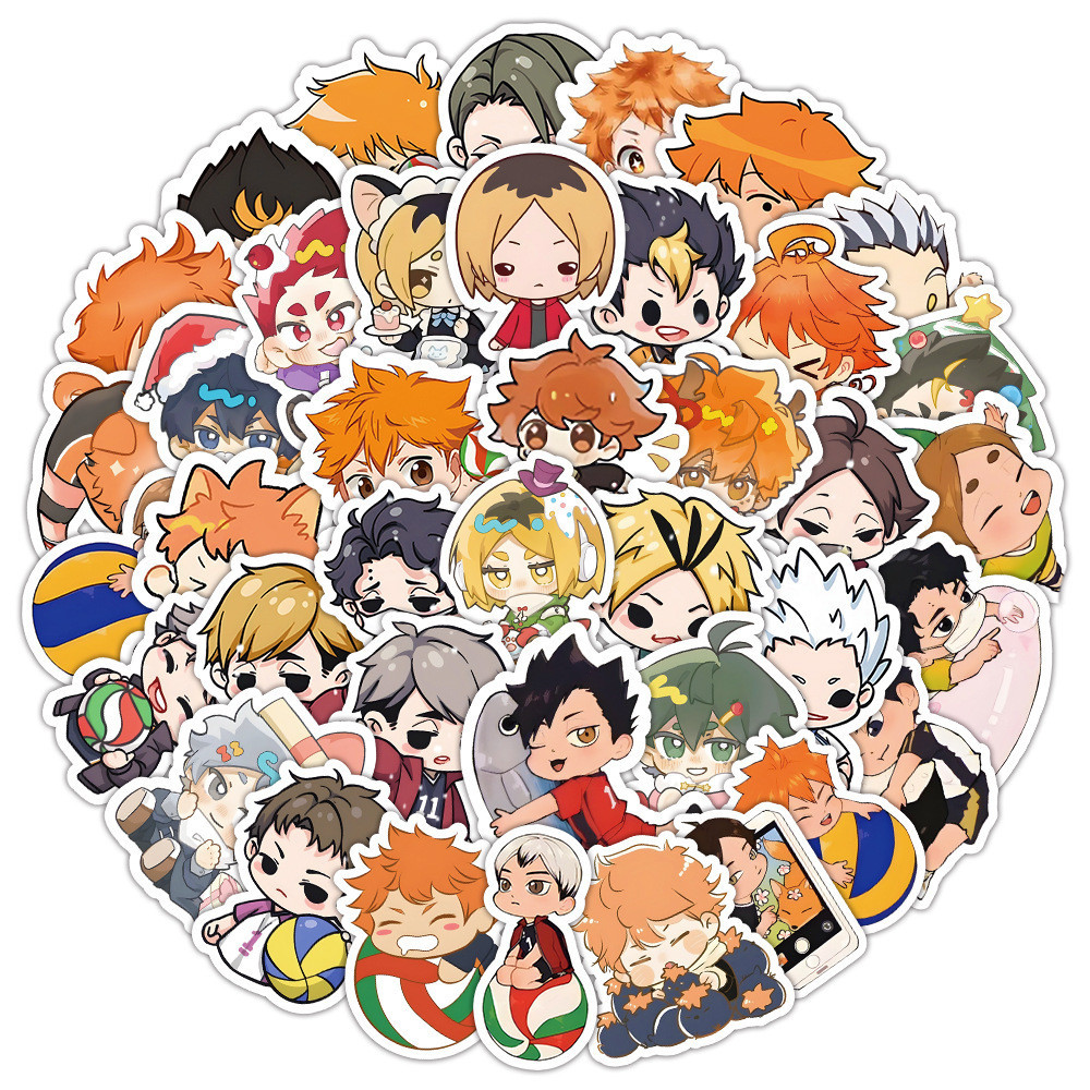 60Pcs/Set Q Baby Funny Haikyuu!! Series 02 Stickers Fashion DIY Decals ...