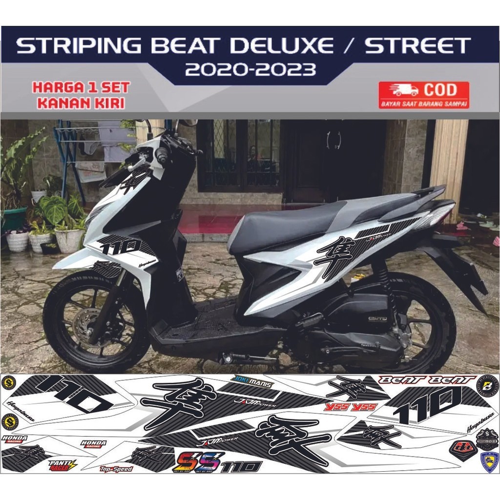 MOTORCYCLE BODY STRIP VARIATION STICKERS HONDA BEAT /deluxe ISSBEAT ...