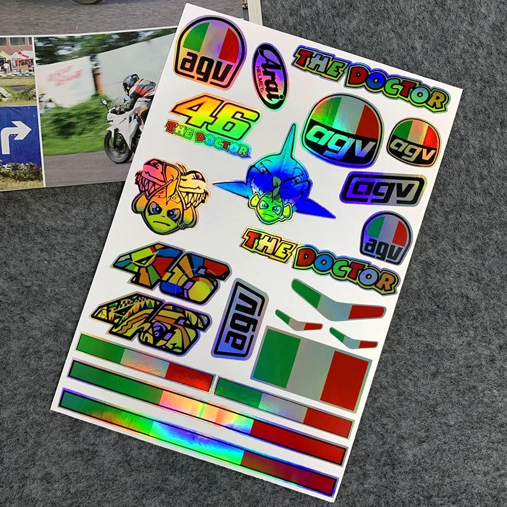 Sponsor Stickers A-GV Reflective Stickers Italian Three-color Stripes ...
