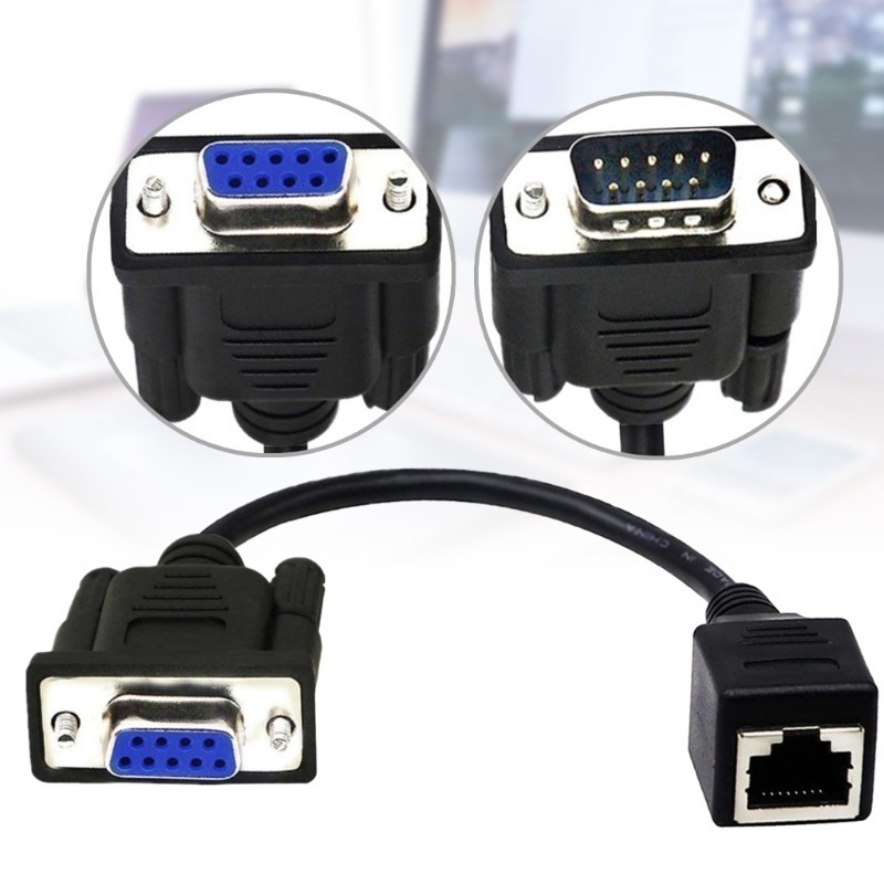WU DB9 RS232 to RJ45 Extenders DB9 9Pin Port Female Male to RJ45 CAT5 ...