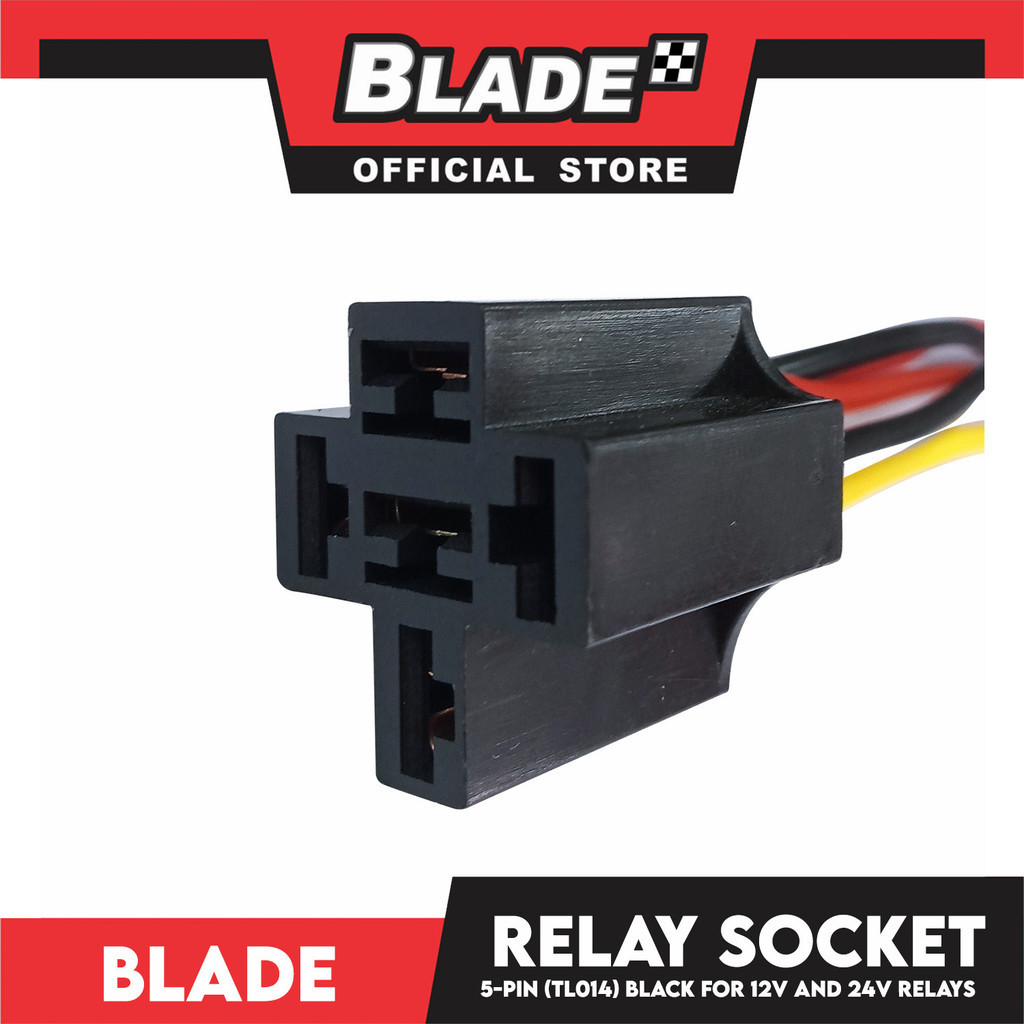 Blade 5-pin Automotive Relay Socket Black for 12V and 24V Relays (TL014 ...