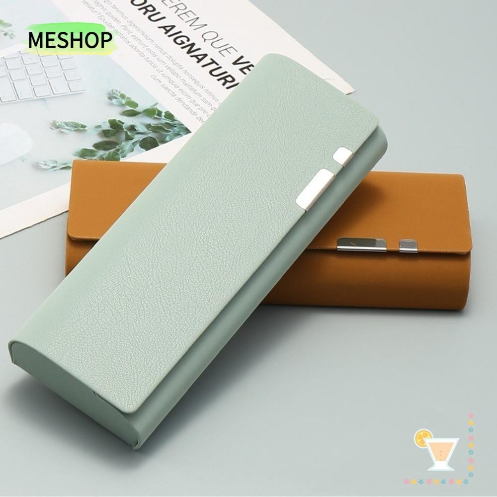 Fashion Hard Glasses Case – PU Pearlescent With Metal Accents (Unisex, Black)