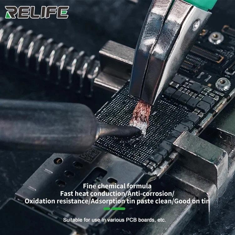 RELIFE Solder Wick No-Clean Copper Desoldering Braid Low Residue Tin ...