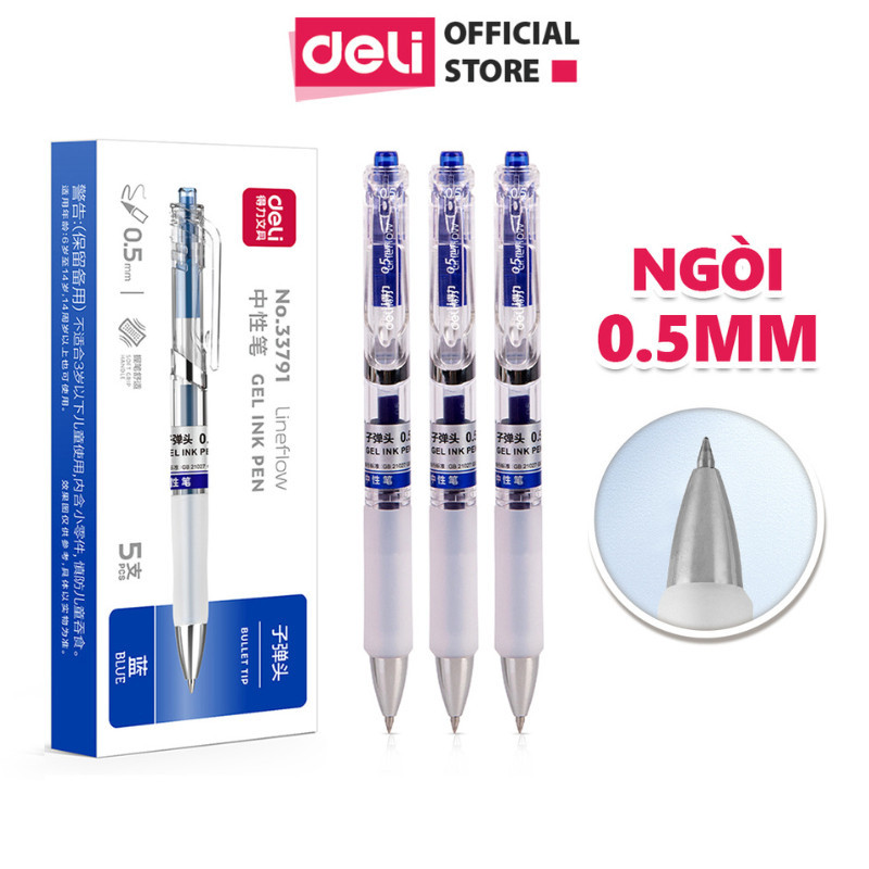 [VPP Deli] Genuine BLUE press-on gel ink ballpoint pen Deli A575, 0.5mm ...