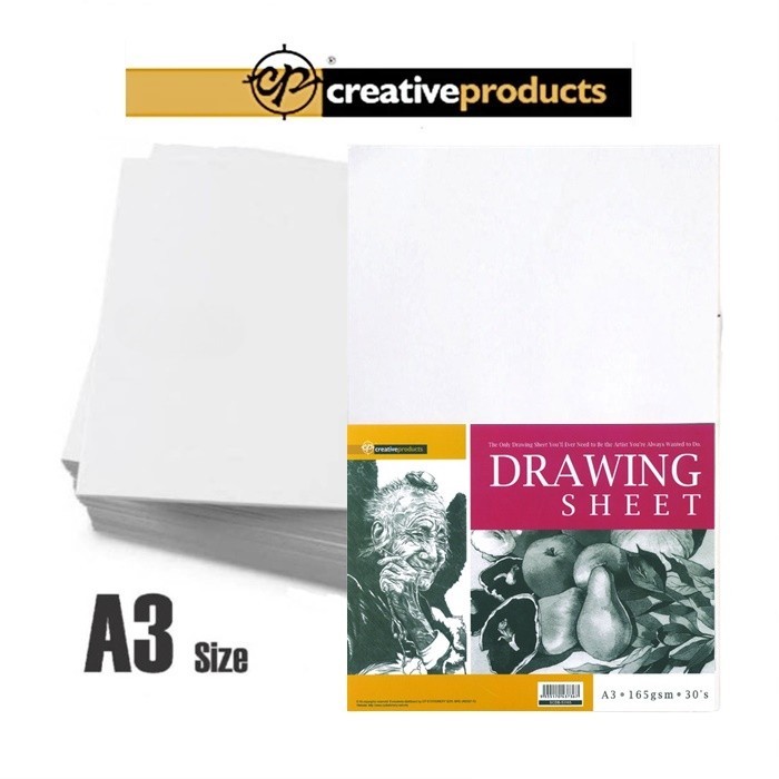 CP A3 Art Drawing Block 30 Sheets of 165gsm Drawing Book Paper | Shopee ...
