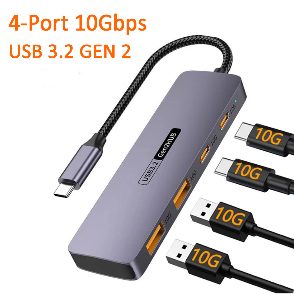 HUB USB C HUB 10Gbps Type-C 3.2 GEN 2 Adapter USB C To USB 2A/2C ...