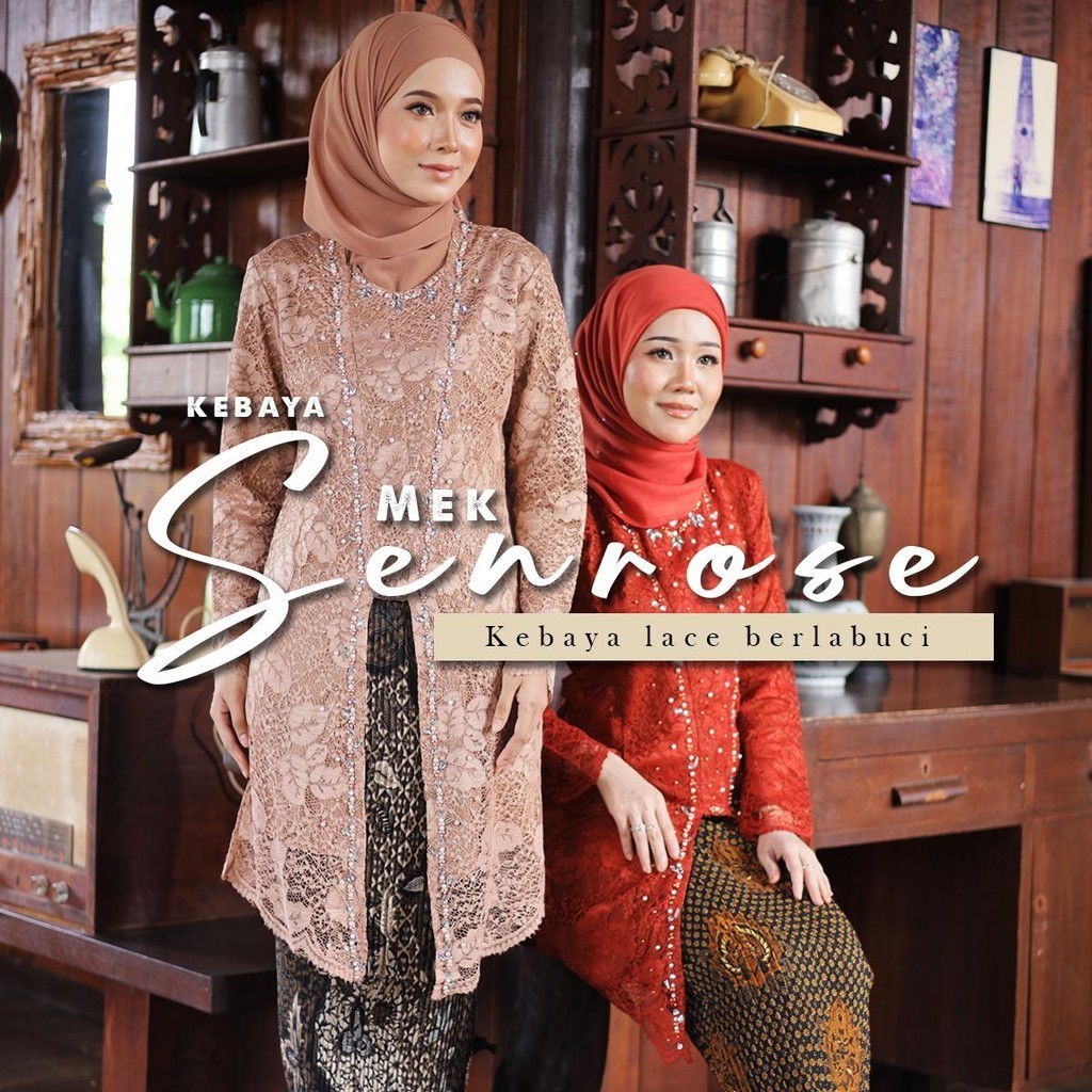 TUNIKMY BAJU RAYA VIRAL 2024 KEBAYA MEK SENROSE LACE EXCLUSIVE LABUCI ...
