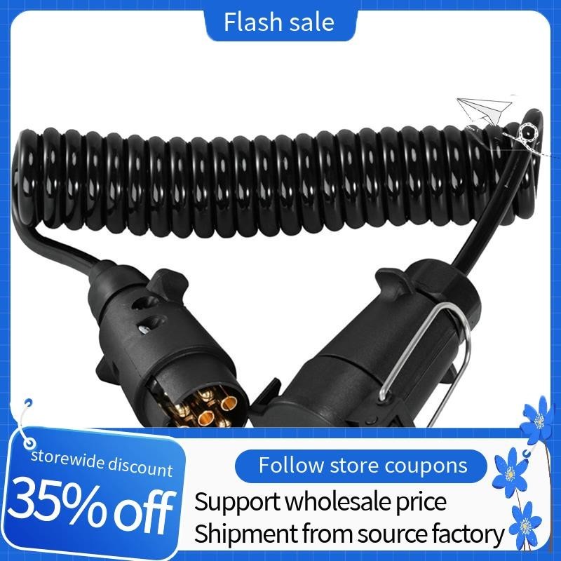 7Pin Trailer Light Board Extension Cable Trailer Power Signal Spring